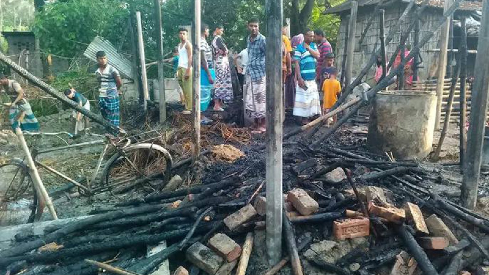 বাঘায় অগ্নিকাণ্ডে দুই গরুর মৃত্যু