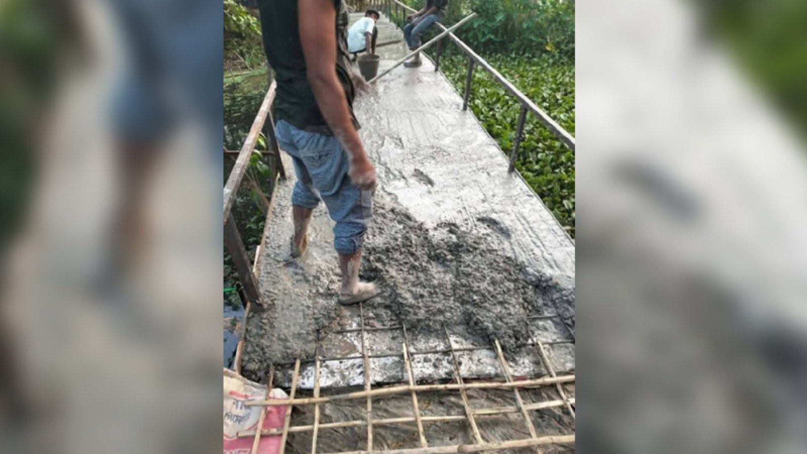 ব্রিজের ঢালাইয়ে রডের বদলে বাঁশের কঞ্চি দেওয়ার অভিযোগ