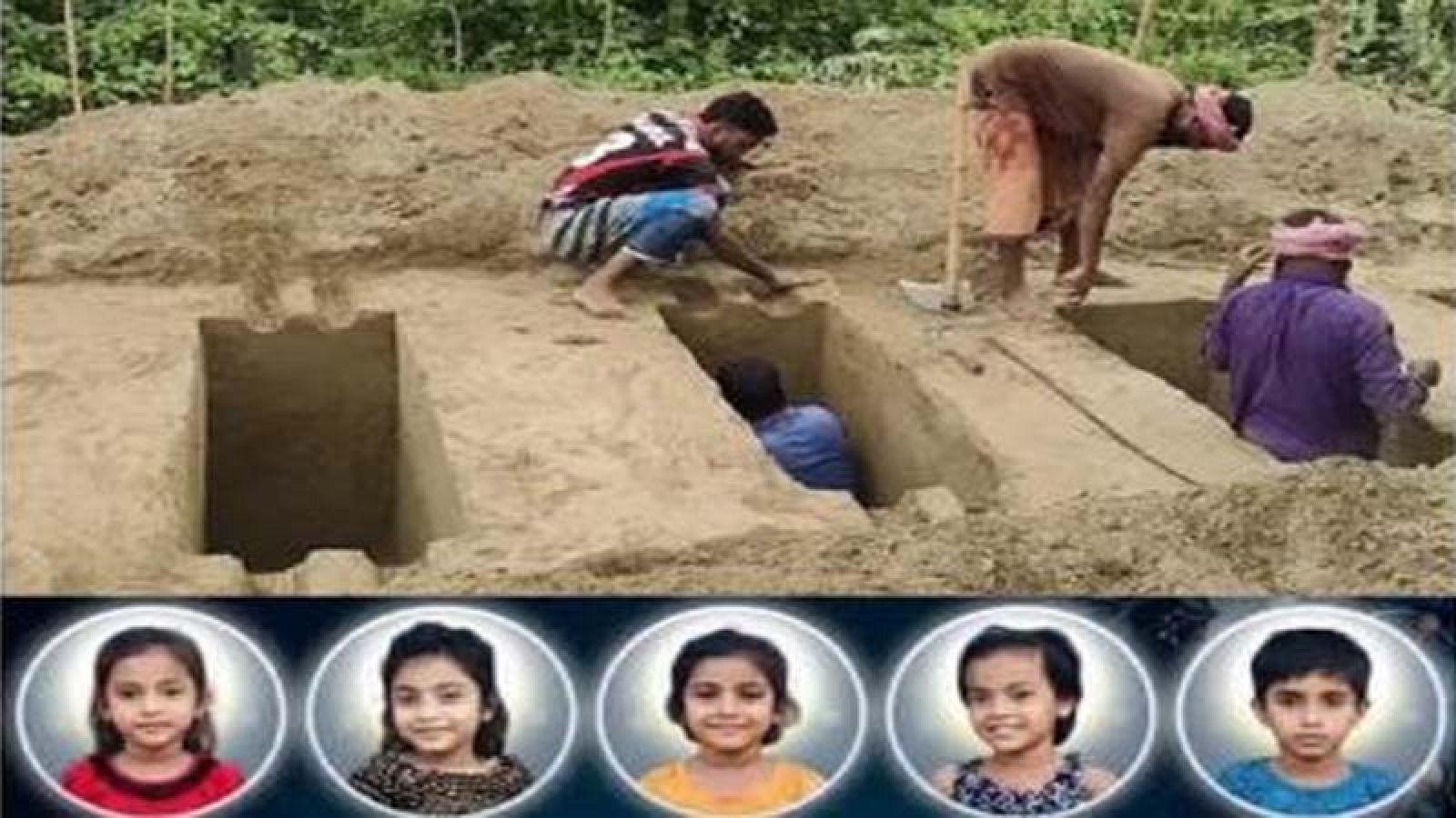 চাঁপাইনবাবগঞ্জে  নদীতে ডুবে যাওয়া পাঁচ শিশুর  রাতে দাফন সম্পন্ন