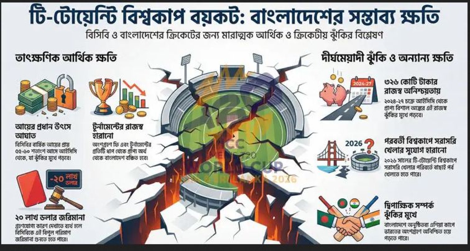 বিশ্বকাপ না খেললে যে সব ক্ষতির সম্মুখীন হবে বাংলাদেশ