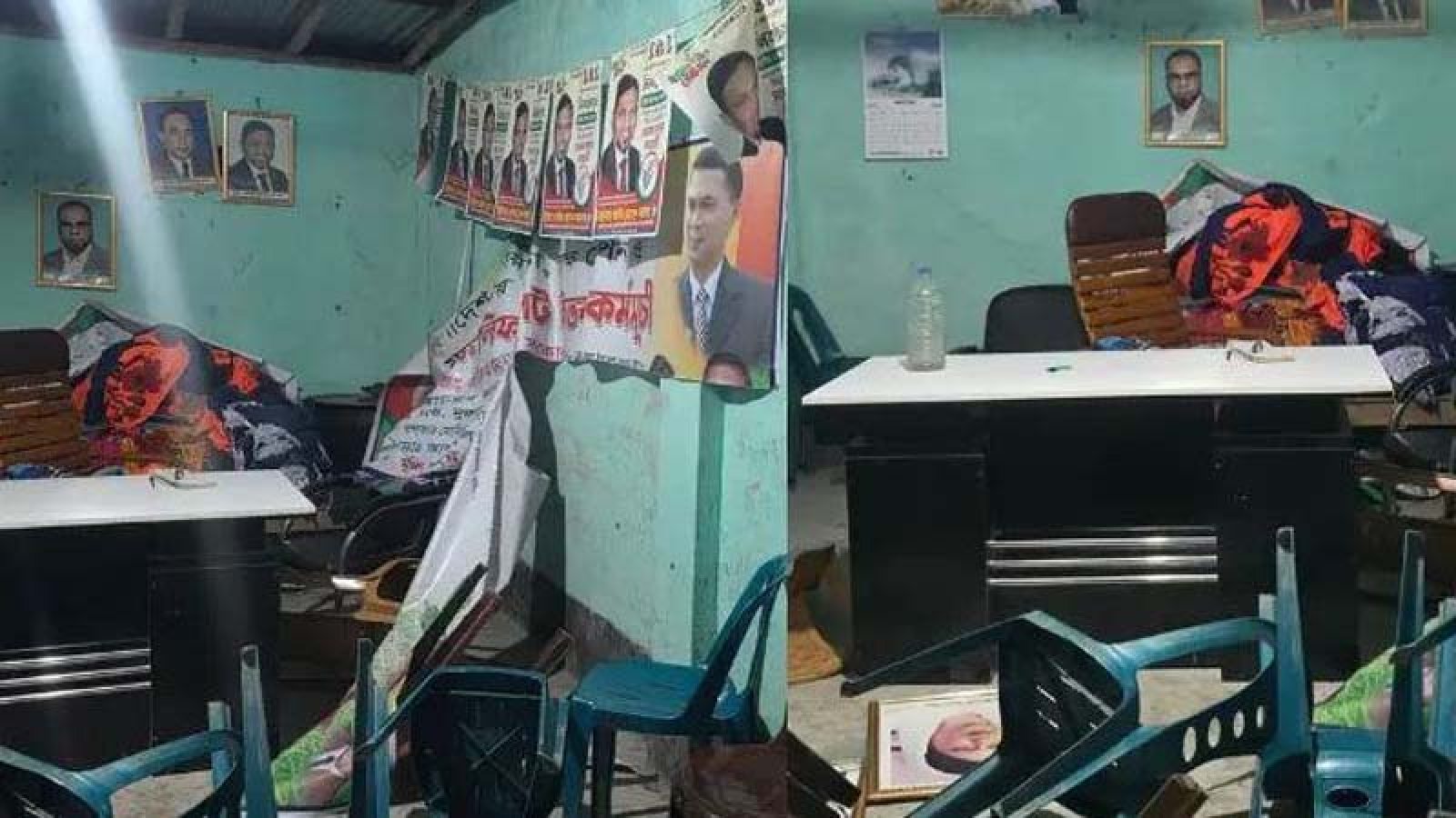 জয় বাংলা স্লোগান দিয়ে বিএনপি অফিসে হামলা-ভাঙচুর, আহত ৬