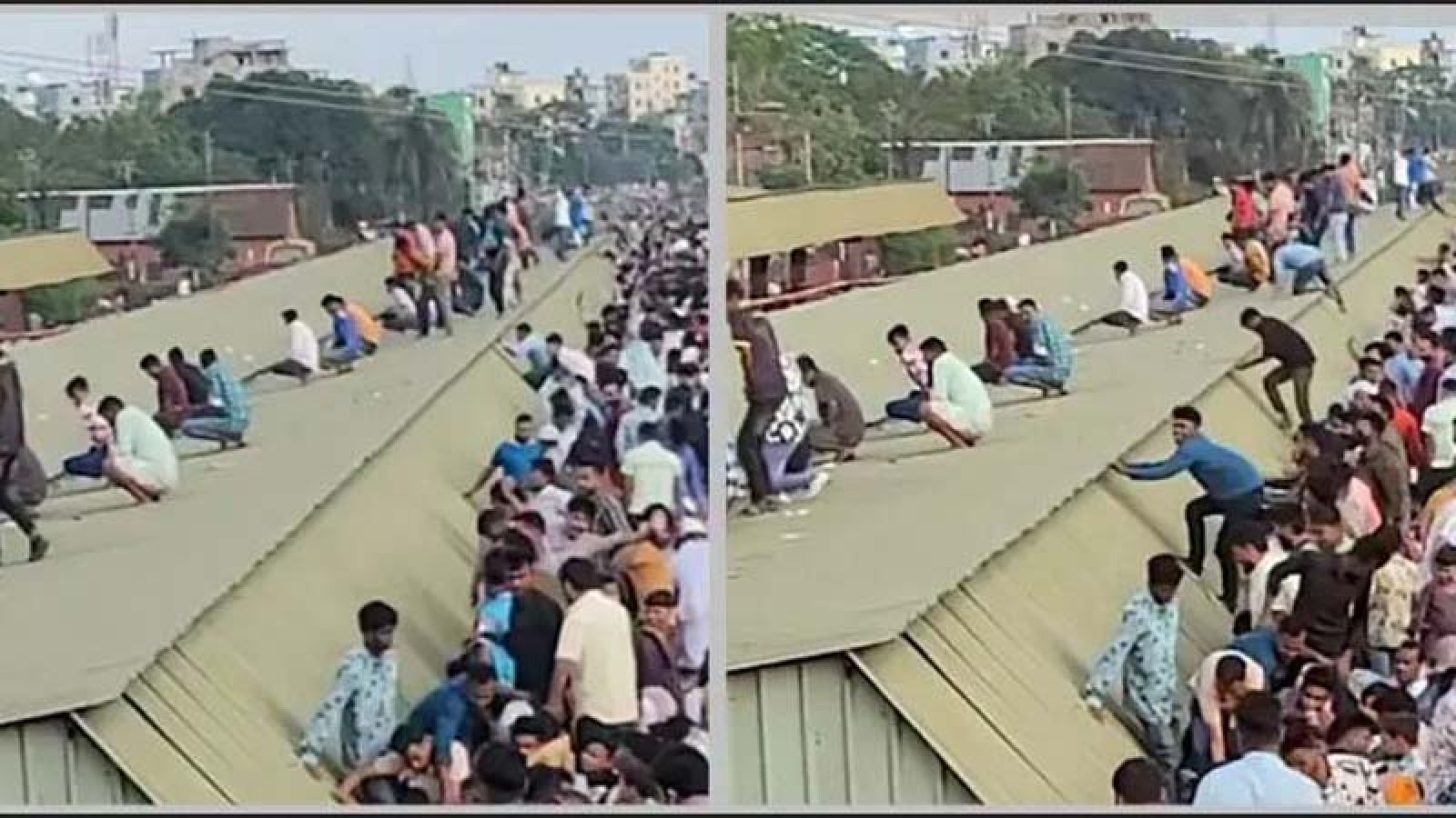 ট্রেনের ছাদের যাত্রীদের জংশনের টিনশেডে মূত্রত্যাগ, নেটিজেনদের সমালোচনা