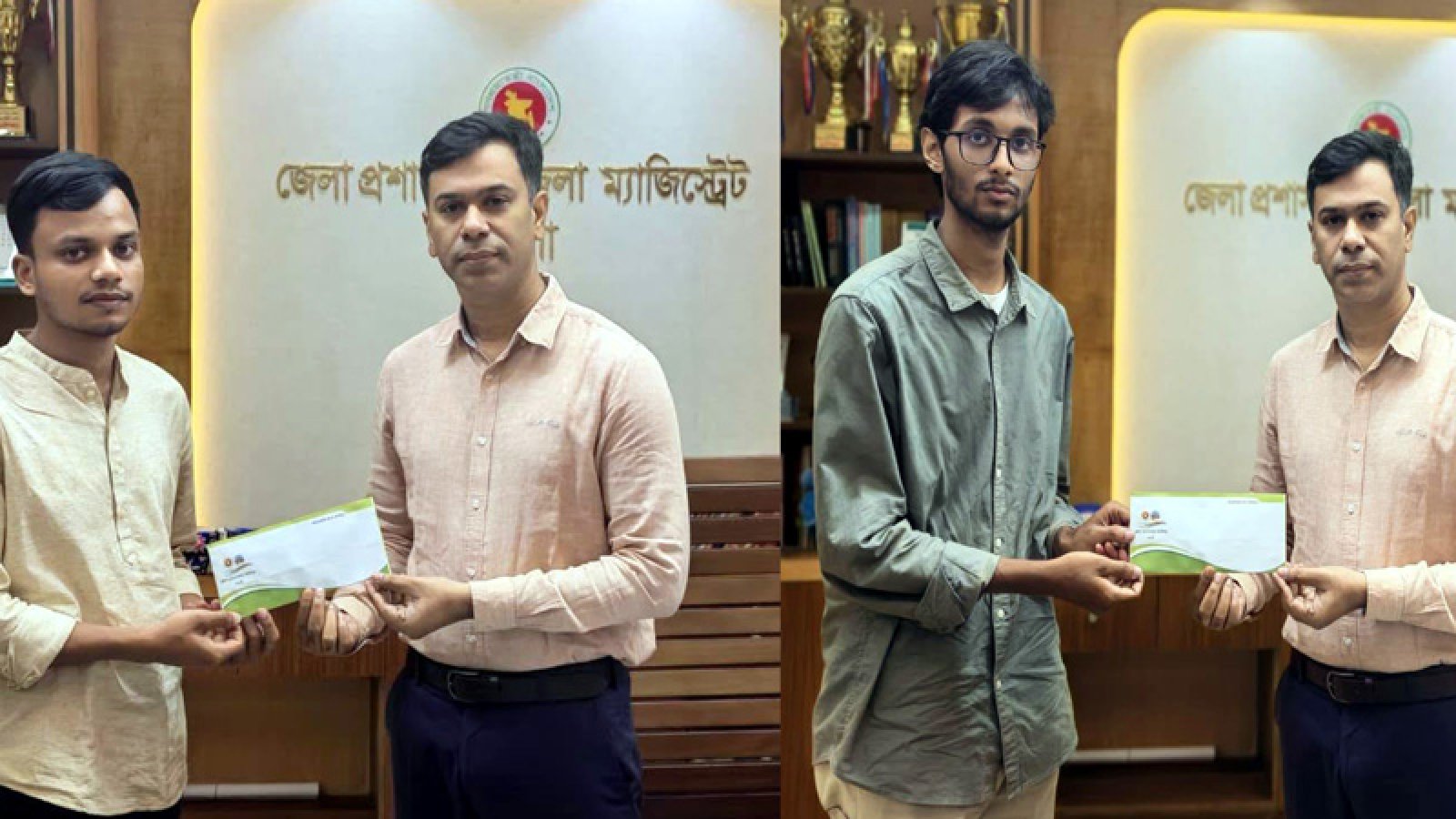 নওগাঁয় ডিসির শিক্ষা সহায়তা পেলো দুইজন গরীব মেধাবী শিক্ষার্থী