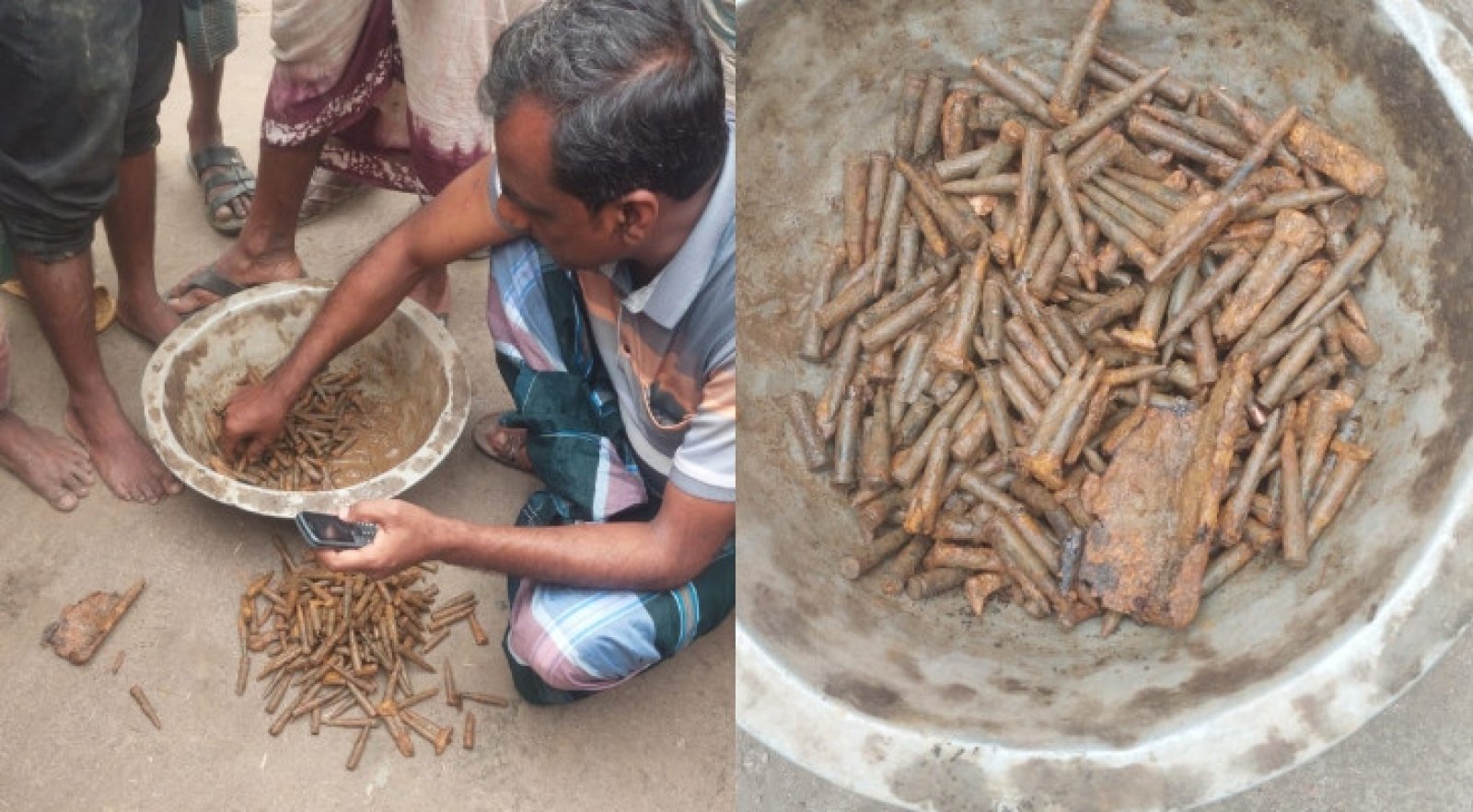 নওগাঁয় ফসলের মাঠে মিলল ৩২৫ রাউন্ড গুলি