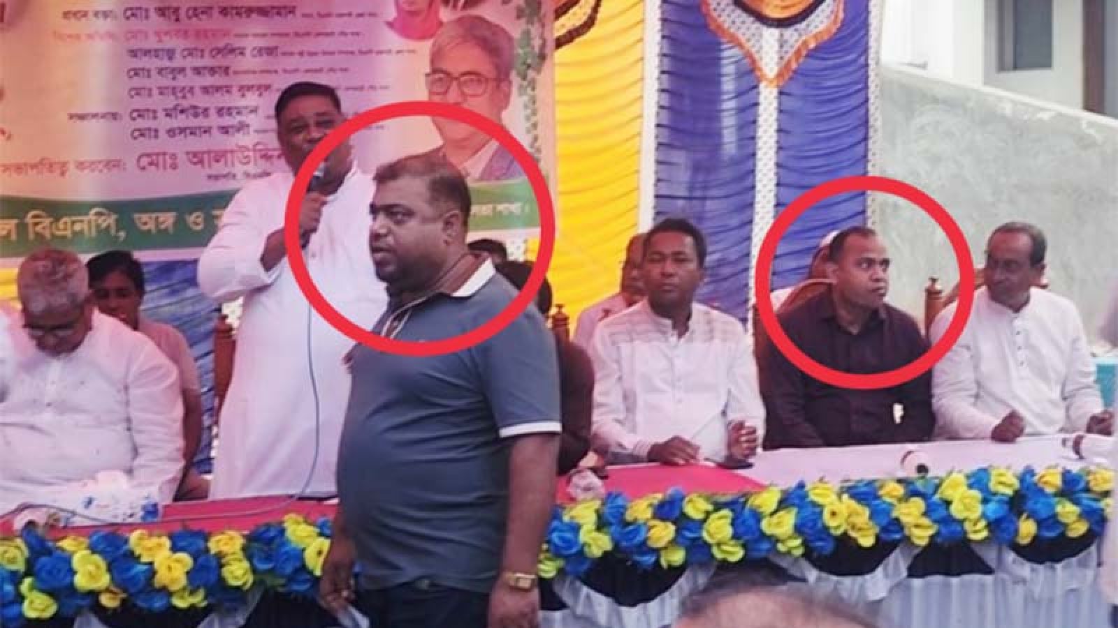 মোহনপুরে সাজাপ্রাপ্ত আসামি ও ওসি একই মঞ্চে!