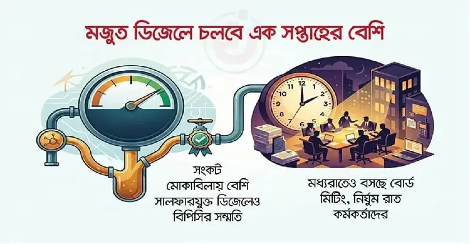 যা ডিজেল মজুত আছে তাতে আরও ৭-৮ দিন চলবে/জাগো নিউজ গ্রাফিক্স