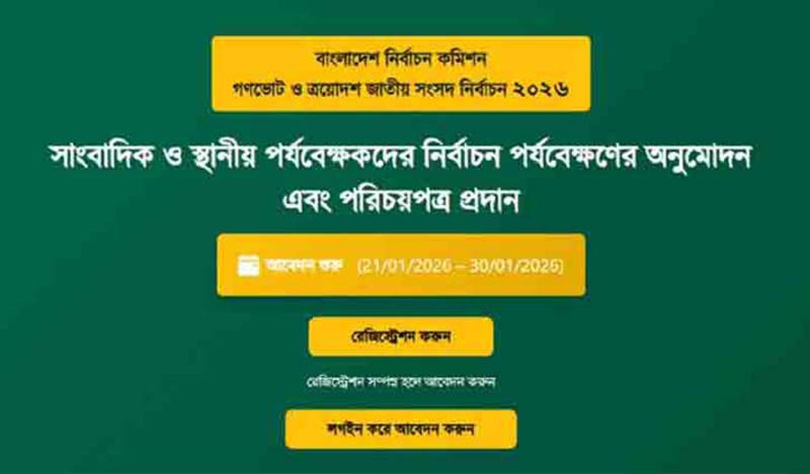 সাংবাদিকদের দাবির মুখে অফলাইনে কার্ড দেওয়ার সিদ্ধান্ত ইসির