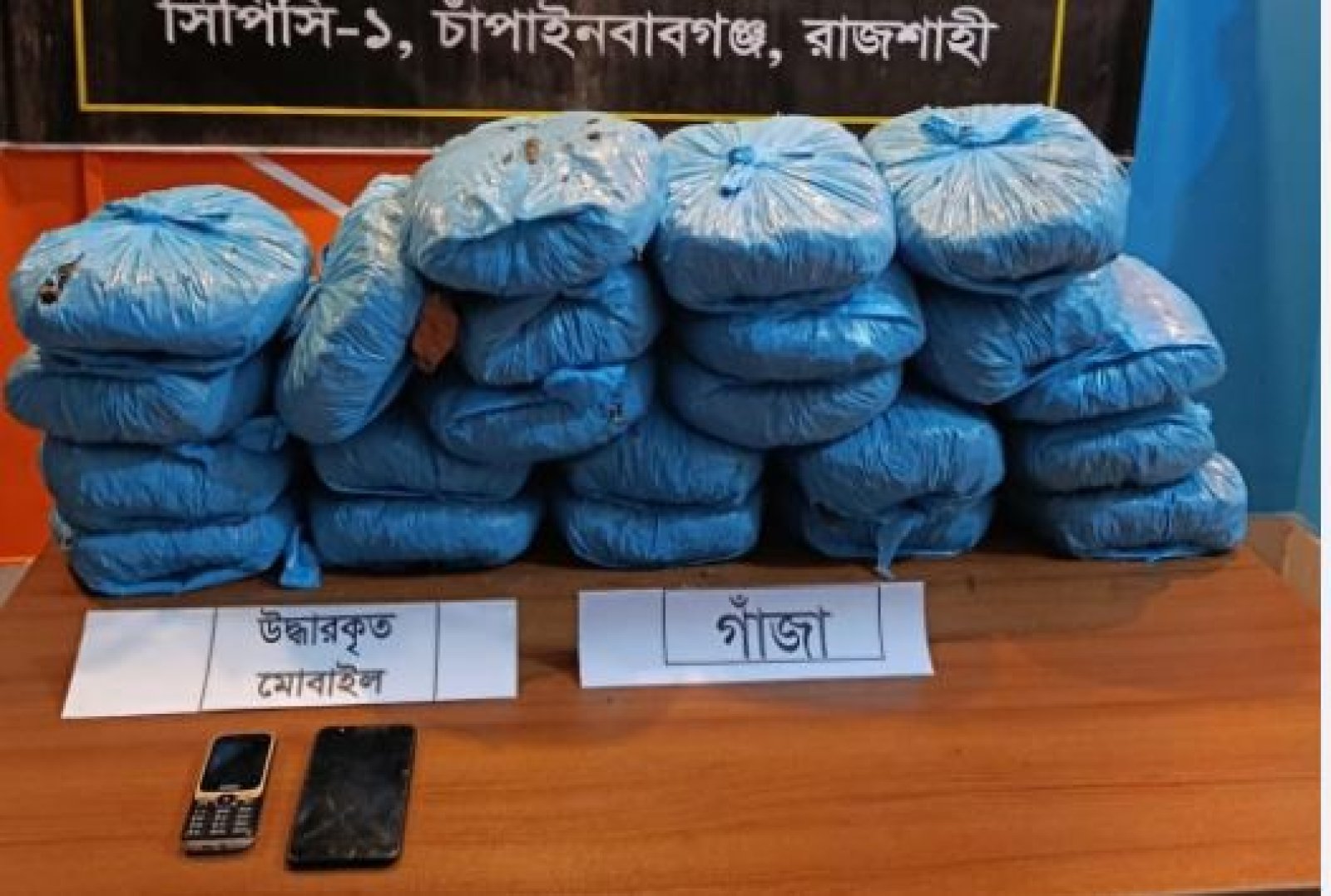 চাঁপাইনবাবগঞ্জে ২২ কেজি গাঁজাসহ একজন মাদক কারবারী গ্রেফতার