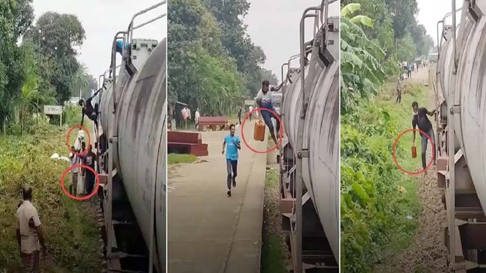 রাজশাহীতে চলন্ত ট্রেন থেকে তেল চুরি