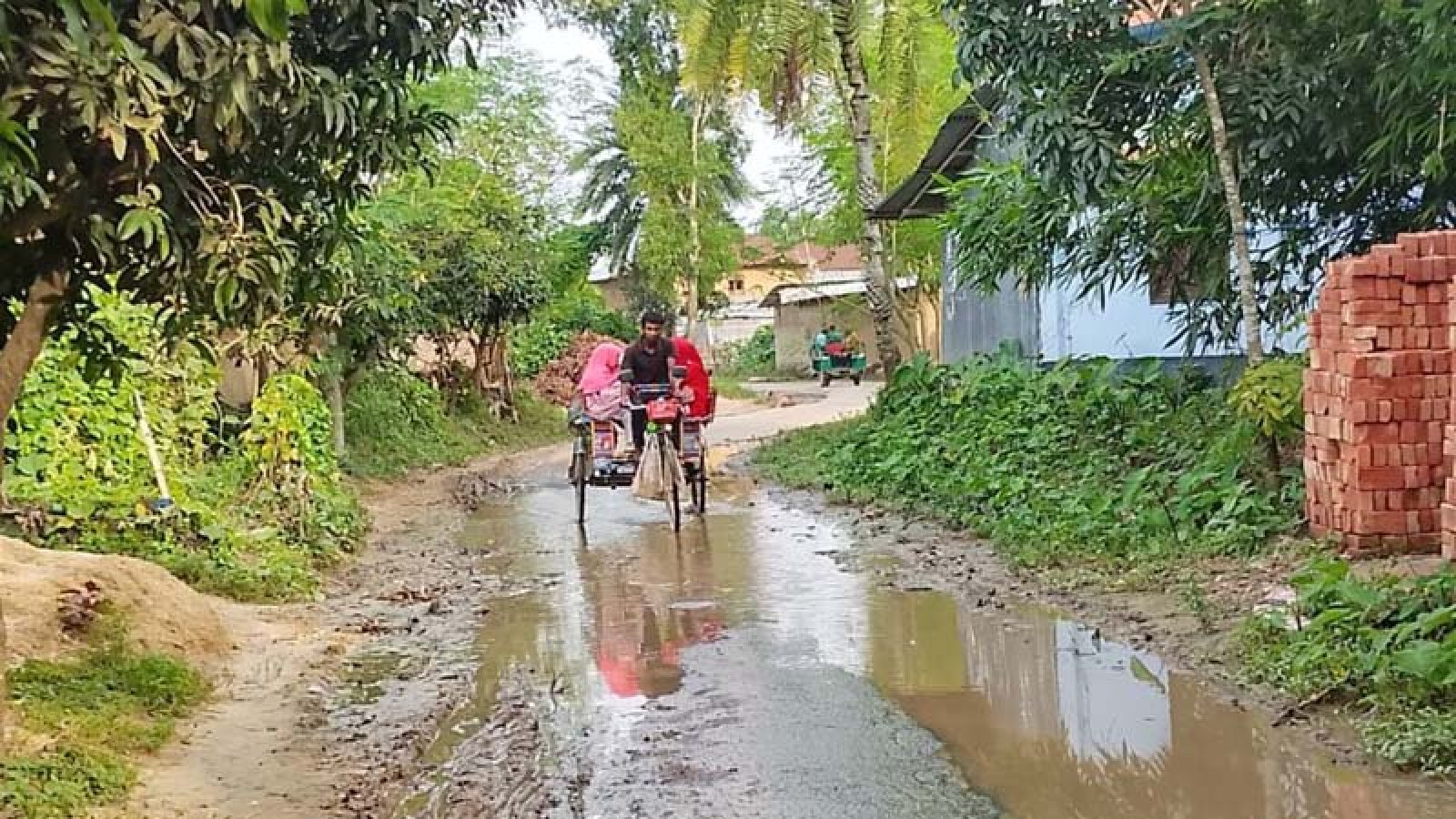 সাপাহার সোনাডাঙ্গা সীমান্ত সড়কের বেহাল দশা