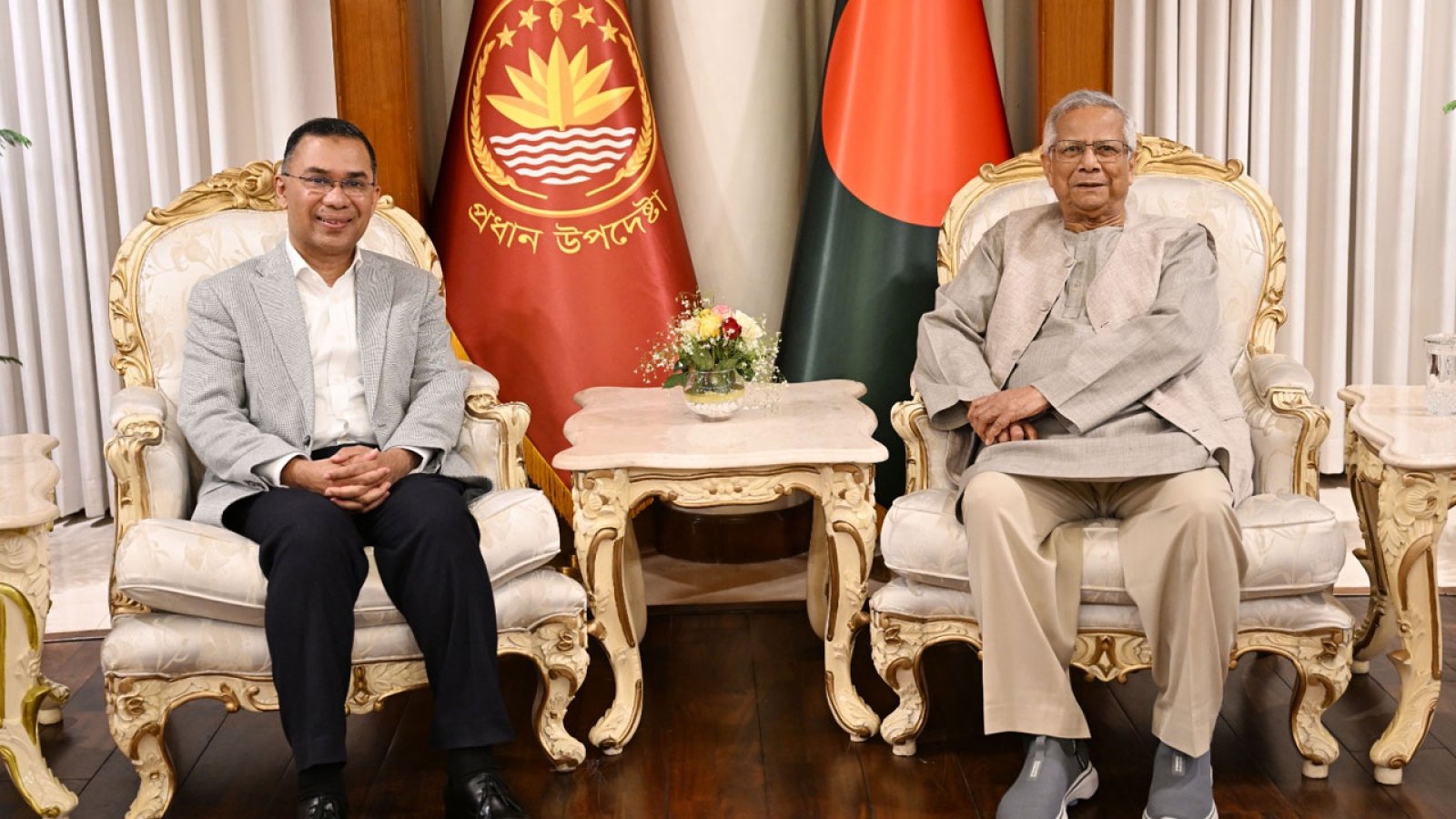 প্রধান উপদেষ্টার সঙ্গে প্রায় ২ ঘণ্টা সাক্ষাৎ তারেক রহমানের