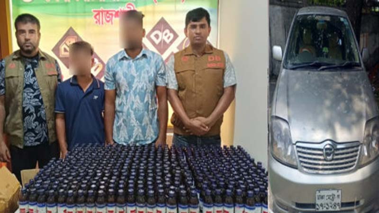 রাজশাহীতে এসকাফ সিরাপসহ প্রাইভেটকার জব্দ