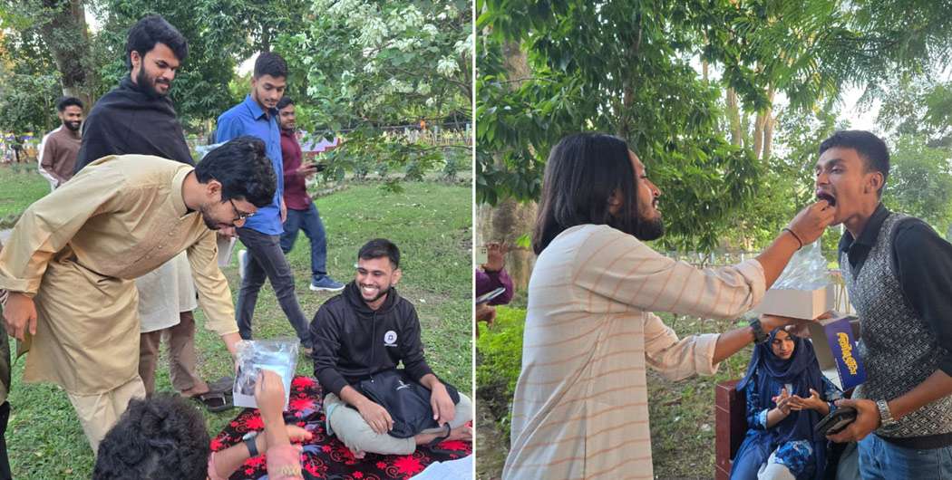 শেখ হাসিনার ফাঁসির রায়ে উল্লাস প্রকাশ করে রাকসু’র মিষ্টি বিতরণ