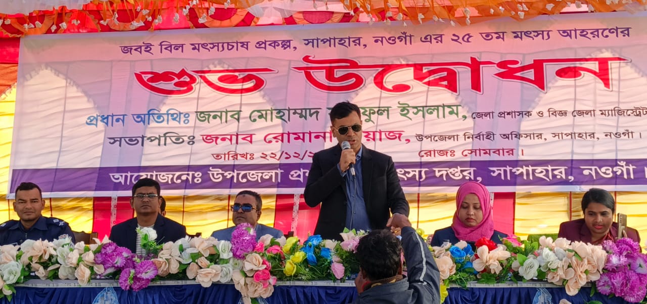 সাপাহারের জবই বিলে মৎস্য আহরণ শুরু, ৩০ কোটি টাকার মাছ পাওয়ার সম্ভাবনা