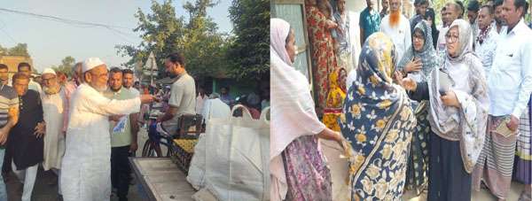 নওগাঁ-১ আসন : বিএনপি প্রার্থী মোস্তাফিজুর রহমান ও তার সহধর্মিণীর গণসংযোগ