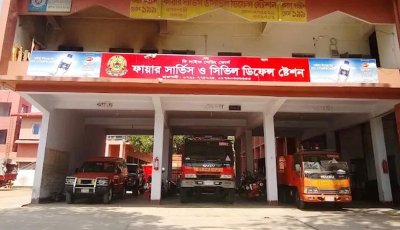 রাজশাহীতে ৩০ ফুট উঁচু মই থেকে পড়ে ফায়ার সার্ভিস কর্মী আহত