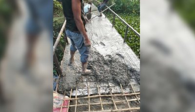 ব্রিজের ঢালাইয়ে রডের বদলে বাঁশের কঞ্চি দেওয়ার অভিযোগ