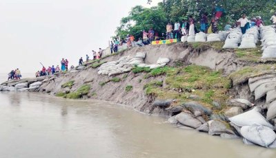 বগুড়ার যমুনা নদীর ধুনট অংশে ভয়াবহ ভাঙন, জনমনে আতংক