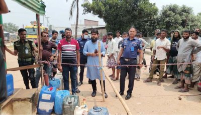 পোরশায় ওজনে কম দেওয়ায় তেল পাম্পের ২০ হাজার টাকা জরিমানা