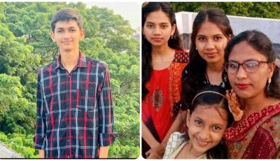 সিফাতের কাঁধে মা ও তিন বোনের লাশ