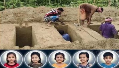 চাঁপাইনবাবগঞ্জে  নদীতে ডুবে যাওয়া পাঁচ শিশুর  রাতে দাফন সম্পন্ন