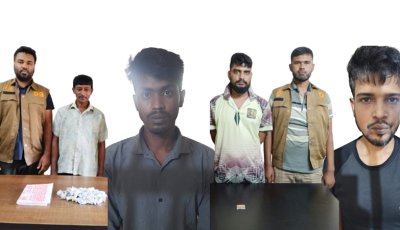 মাদকবিরোধী অভিযানে চার মাদক ব্যবসায়ী গ্রেপ্তার, মাদকদ্রব ট্যাবলেট উদ্ধার
