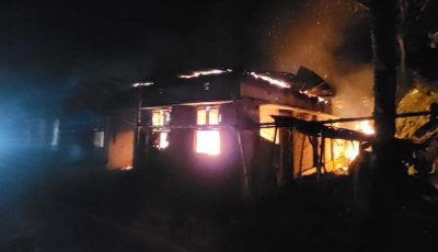 বাঘায় অগ্নিকাণ্ডে তিন পরিবারের ঘরবাড়ি ও মালামাল পুড়ে ছাই
