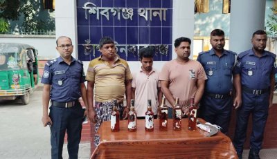 শিবগঞ্জে মাদকবিরোধী অভিযানে পুলিশের ওপর হামলার অভিযোগ, গ্রেপ্তার ৩