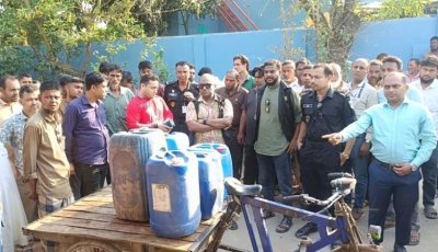 পার্বতীপুরে অবৈধ মজুতে ১২শ লিটার পেট্রোল জব্দ, গুদাম মালিককে জরিমানা