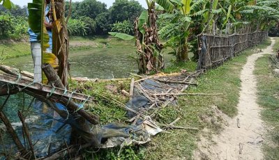 নোটিশ ও মাপ ছাড়াই ব্যক্তিগত জমির ওপর দিয়ে রাস্তা নির্মাণের অভিযোগ