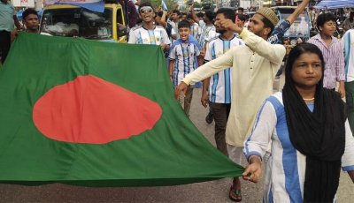 নাটোরে আর্জেন্টিনা সমর্থকদের আনন্দ-উল্লাস