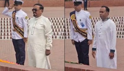স্মৃতিসৌধে বীর শহীদদের স্মরণে স্পিকার ও ডেপুটি স্পিকারের শ্রদ্ধা