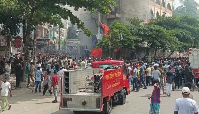 মিরপুরে উচ্ছেদ অভিযানের সময় মার্কেটে আগুন, ধাওয়া-পাল্টা ধাওয়া