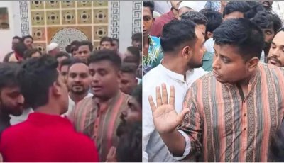 চট্টগ্রামে সাবেক মেয়র মনজুর আলমের বাসায় গিয়ে তোপের মুখে হাসনাত আবদুল্লাহ