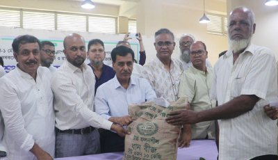 নওগাঁয় পাঁচ হাজার কৃষক পেলেন বিনামূল্যে বীজ ও সার