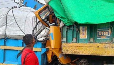 বগুড়ায় দাঁড়িয়ে থাকা ট্রাকে আরেক ট্রাকের ধাক্কা, নিহত ২