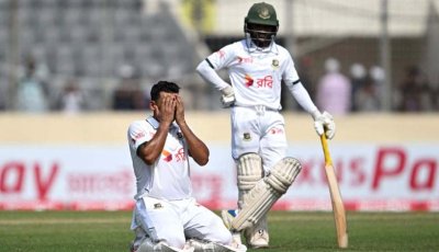 শান্তর সেঞ্চুরি, মুমিনুলের আক্ষেপে প্রথম দিন শেষ