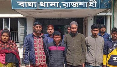বাঘায় মাদক ও সাজাপ্রাপ্ত আসামিসহ গ্রেফতার ৮