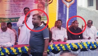 মোহনপুরে সাজাপ্রাপ্ত আসামি ও ওসি একই মঞ্চে!