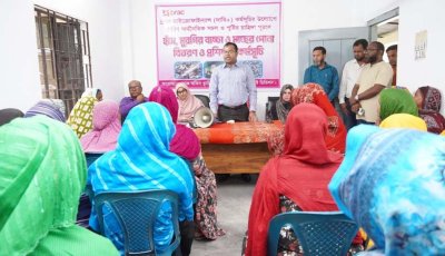 বগুড়ায় ৮০ জন প্রান্তিক নারীকে হাঁস ও মুরগির বাচ্চা বিতরণ