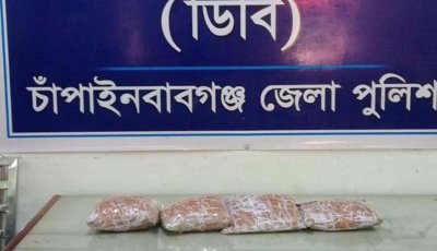 চাঁপাইনবাবগঞ্জে কুরিয়ার এজেন্সি থেকে ২ কেজি হেরোইন জব্দ