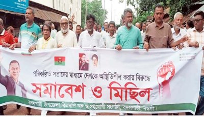 বদলগাছীতে বিএনপির বিক্ষোভ-সমাবেশ