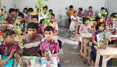 গ্লোবাল ইসলামিক স্কুলে গাছের চারা বিতরণ