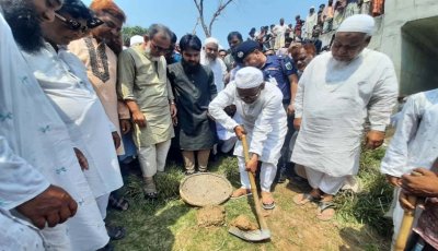 পোরশায় খাল পুন:খননের উদ্বোধন