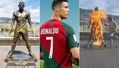 নিজ শহরেই সম্মানহানি! রোনাল্ডোর মূর্তি পুড়িয়ে দিল যুবক, বিশ্ব ফুটবলে তুমুল আলোড়ন