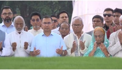 প্রতিষ্ঠাবার্ষিকীতে জিয়া-খালেদার সমাধিতে প্রধানমন্ত্রীর শ্রদ্ধা