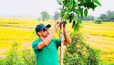 মহাদেবপুরে অধ্যক্ষ আরিফ এখন ‘সবুজের ফেরিওয়ালা’