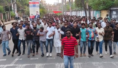 ছাত্রলীগ-যুবলীগ-আওয়ামী লীগের বিরুদ্ধে জেলা ছাত্রদলের বিক্ষোভ
